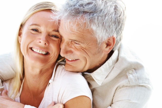 mature couple smiling together