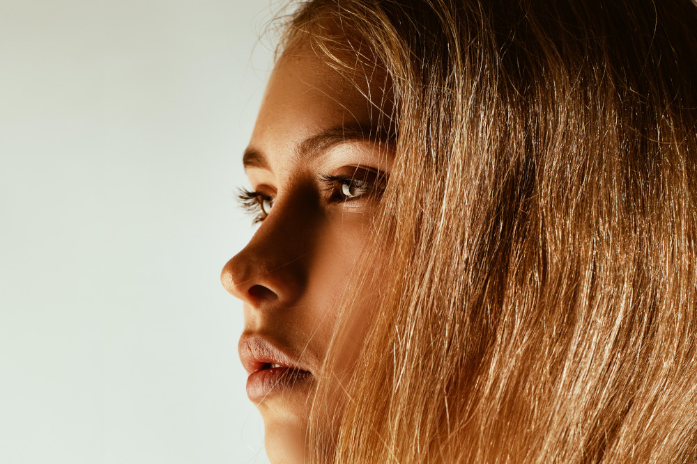 closeup of womans face