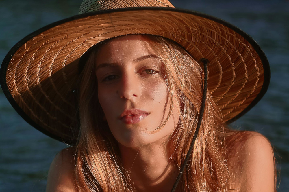 woman in a sunhat