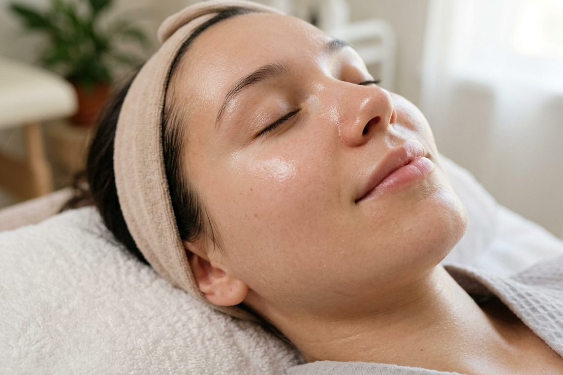 woman preparing for a resurfacing treatment